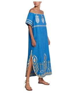 greek archaic kori dress womandress long feather strapless - s26k2123035 11301