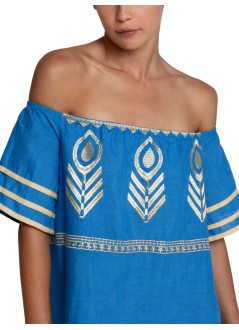 greek archaic kori dress womandress long feather strapless - s26k2123035 11301