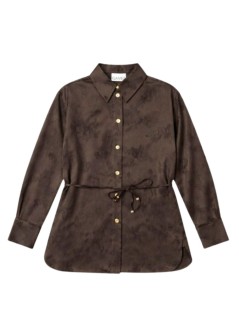ganni shirt womanfluid satin jacquard long sleeve shirt - a1040264 zwx