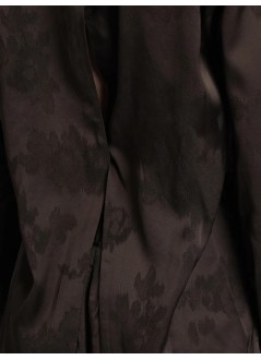 ganni shirt womanfluid satin jacquard long sleeve shirt - a1040264 zwx