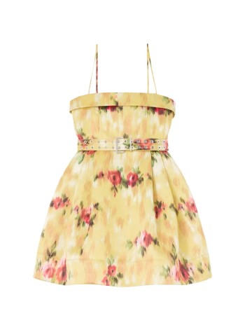 ganni dress womanprinted duchesse satin bubble mini dress - a1030245 01f
