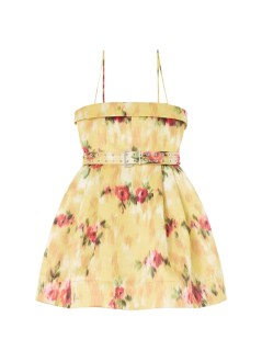 ganni vestido mujer printed duchesse satin bubble mini dress - a1030245 01f