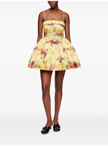 ganni dress womanprinted duchesse satin bubble mini dress - a1030245 01f 2