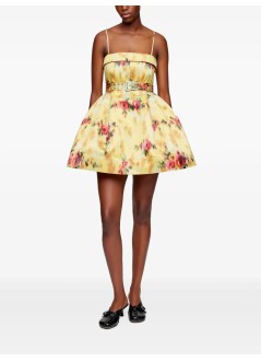 ganni vestido mujer printed duchesse satin bubble mini dress - a1030245 01f