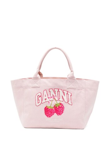 ganni handbag womanmedium trapeze shopper raspberry print - b2110087 135