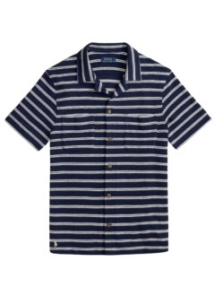 polo ralph lauren knitwear manknit-sport shirt-shirt - 710a13005002 newport navy pale cream