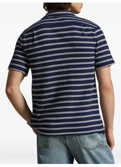 polo ralph lauren knitwear manknit-sport shirt-shirt - 710a13005002 newport navy pale cream