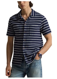 polo ralph lauren knitwear manknit-sport shirt-shirt - 710a13005002 newport navy pale cream