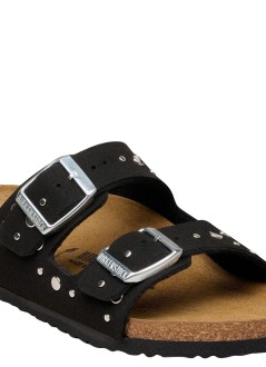 birkenstock sandalia junior arizona rivets kids syn soft - 1031646 black