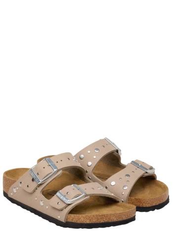 birkenstock sandal juniorarizona rivets kids syn soft - 1031708 gray taupe 2
