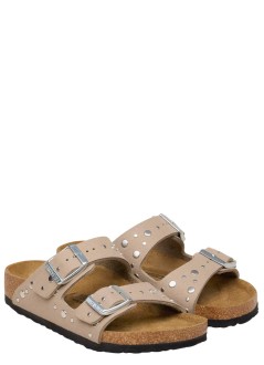 birkenstock sandalia junior arizona rivets kids syn soft - 1031708 gray taupe