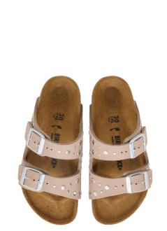 birkenstock sandalia junior arizona rivets kids syn soft - 1031708 gray taupe