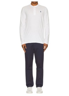 polo ralph lauren camiseta hombre slub jersey henley shirt - 710790058002 white