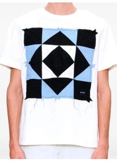 a.p.c. t-shirt mant-shirt patchwork - cohbuh26580 aab white