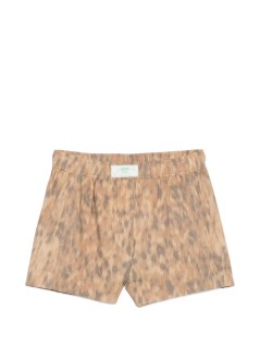 ganni pantalon corto mujer printed stretch cotton elasticated shorts - a1110054 zzt
