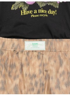 ganni pantalon corto mujer printed stretch cotton elasticated shorts - a1110054 zzt