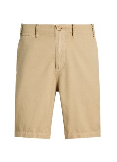 polo ralph lauren short pant man8.5-inch classic fit linen-cotton short - 710741375024 coastal beige