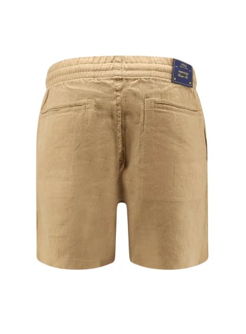 polo ralph lauren short pant man6-inch polo prepster linen short - 710p08205503 cafe tan 2