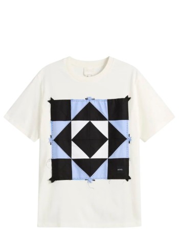 a.p.c. t-shirt mant-shirt patchwork - cohbuh26580 aab white