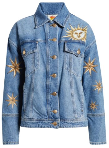 farm rio outerwear womanmistical denim jacket - 358026 l0034
