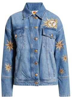 farm rio outerwear womanmistical denim jacket - 358026 l0034