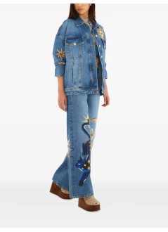 farm rio outerwear womanmistical denim jacket - 358026 l0034