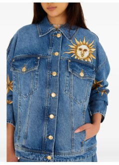 farm rio outerwear womanmistical denim jacket - 358026 l0034