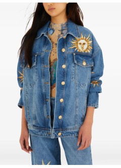 farm rio outerwear womanmistical denim jacket - 358026 l0034