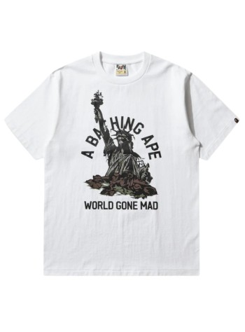 bape t-shirt manstatue of liberty tee m - 1l80110050 white