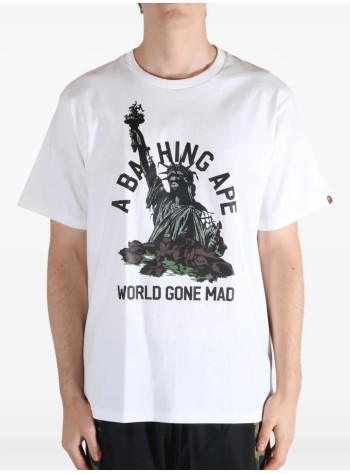 bape t-shirt manstatue of liberty tee m - 1l80110050 white 2