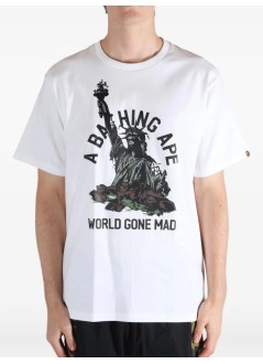 bape camiseta hombre statue of liberty tee m - 1l80110050 white