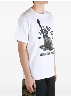 bape camiseta hombre statue of liberty tee m - 1l80110050 white