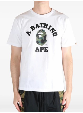 bape t-shirt man1st camo college tee m - 1l80110011 whxye 2