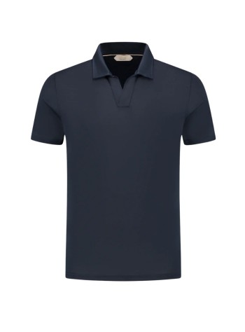 aurélien polo mancotton buttonless polo - 020230902160001 navy