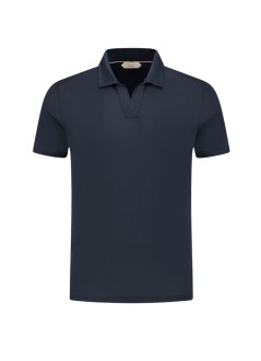 aurélien polo mancotton buttonless polo - 020230902160001 navy