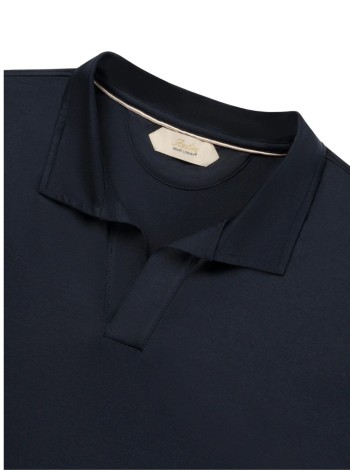 aurélien polo mancotton buttonless polo - 020230902160001 navy 2