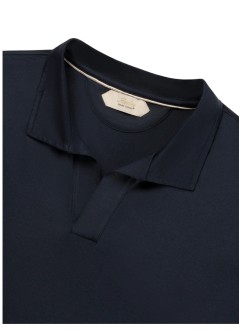 aurélien polo mancotton buttonless polo - 020230902160001 navy