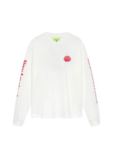 new amsterdam t-shirt manlogo longsleeves - 2601106001 washed white deep red