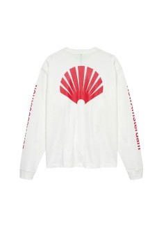 new amsterdam t-shirt manlogo longsleeves - 2601106001 washed white deep red