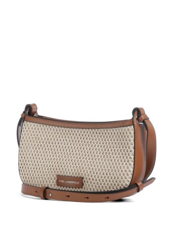 karl lagerfeld crossbody mujer k/circle saddle cb raffia mesh - b2w30020 1an