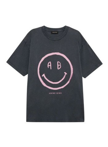 anine bing top mujer cade tee smiley - a0812928whg1 grey