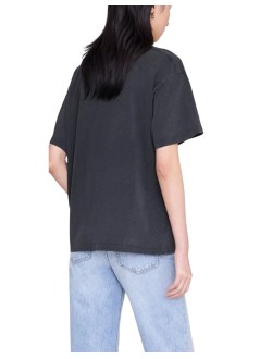 anine bing top womancade tee melrose stencil - a0812930wbl1 black