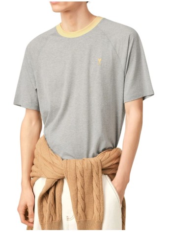 ami t-shirt manteeshirt with ami de coeur embroidery - hts390je0211 a157 2