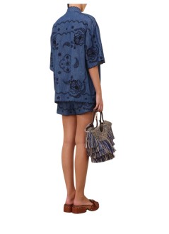zimmermann camiseria mujer aster embroidered denim shirt - 8360tss261 rwblu