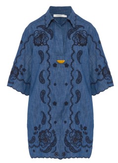 zimmermann vestido mujer aster embroidered denim mini - 8359dss261 rwblu