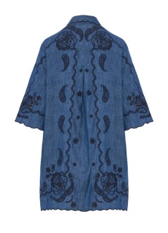 zimmermann vestido mujer aster embroidered denim mini - 8359dss261 rwblu
