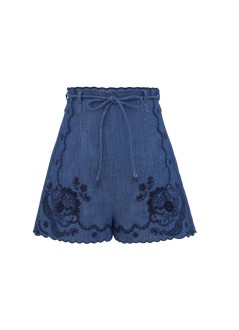 zimmermann short pant womanaster embroidered denim short - 8361ass261 rwblu