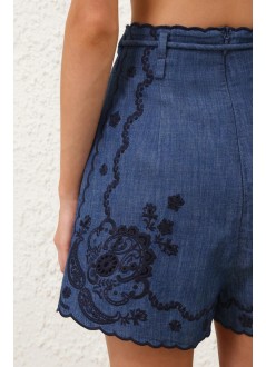 zimmermann short pant womanaster embroidered denim short - 8361ass261 rwblu