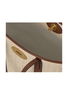 mulberry handbag womanmini bayswater tote raffia and leather - rl9075000 h709