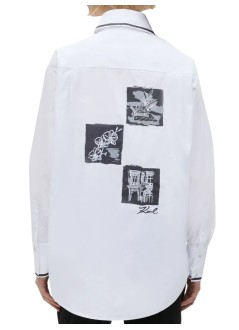 karl lagerfeld camiseria mujer sketch poplin shirt - b3w11011 100